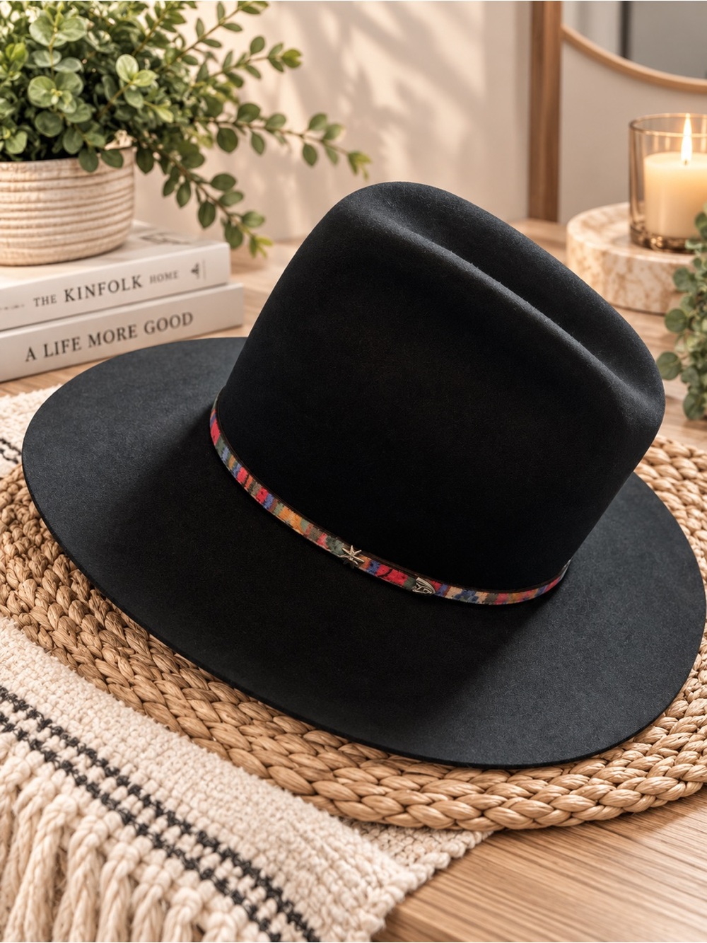 Vintage Bailey 5X Beaver Black Western Cowboy Hat USA